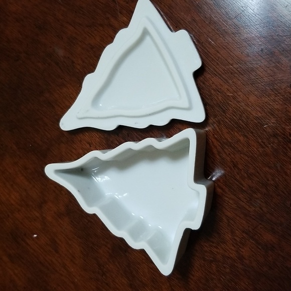 VINTAGE LIFTON CHINA CHRISTMAS TREE TRINKET BOX #1198 W LABEL - Picture 2 of 6